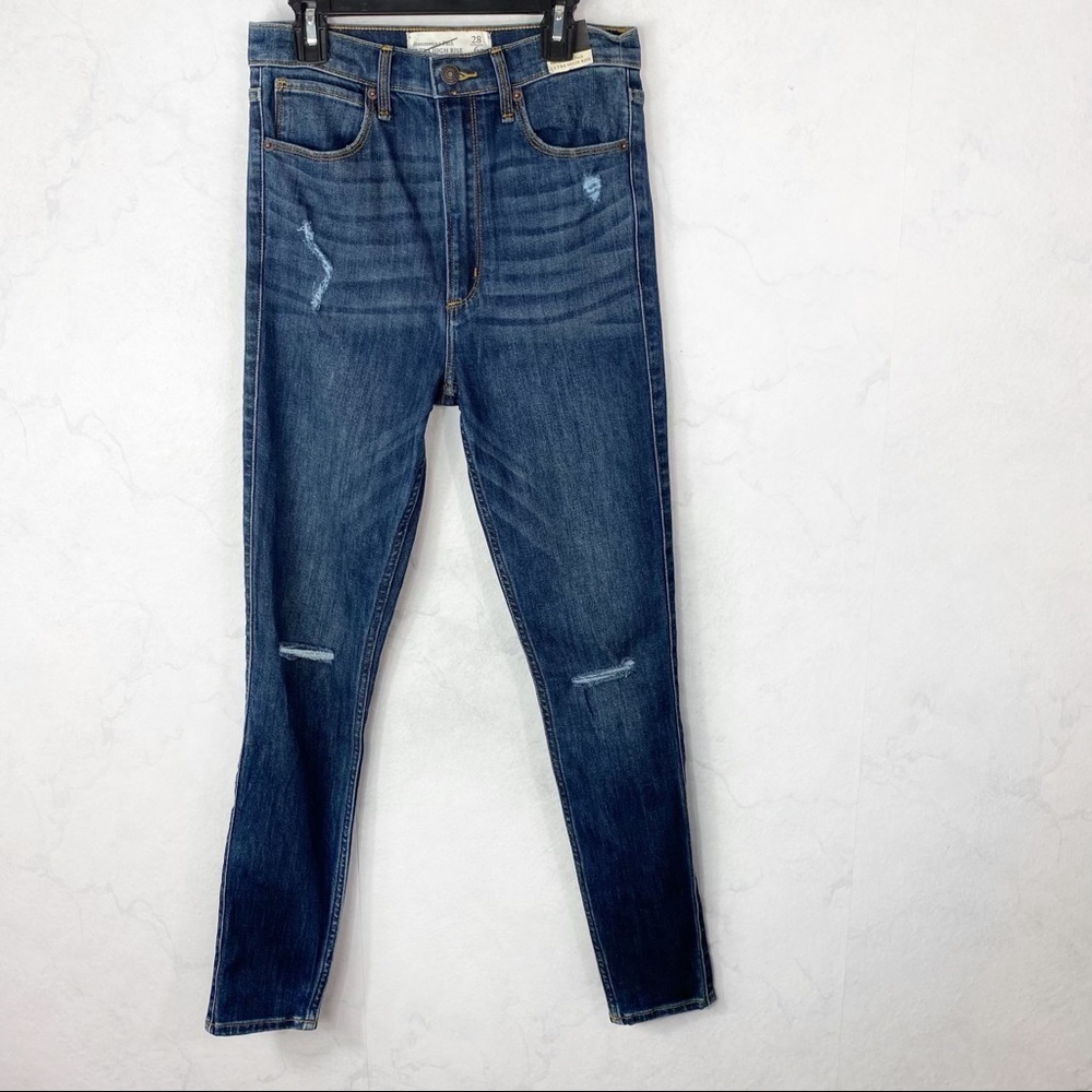 [A&F] High Rise Denim Skinny Jeans